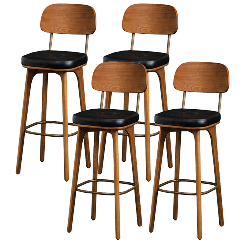 Industrial Style Armless Barstool Leather 30-inch Seat Height Counter Stools