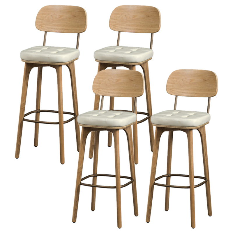 Industrial Style Armless Barstool Leather 30-inch Seat Height Counter Stools