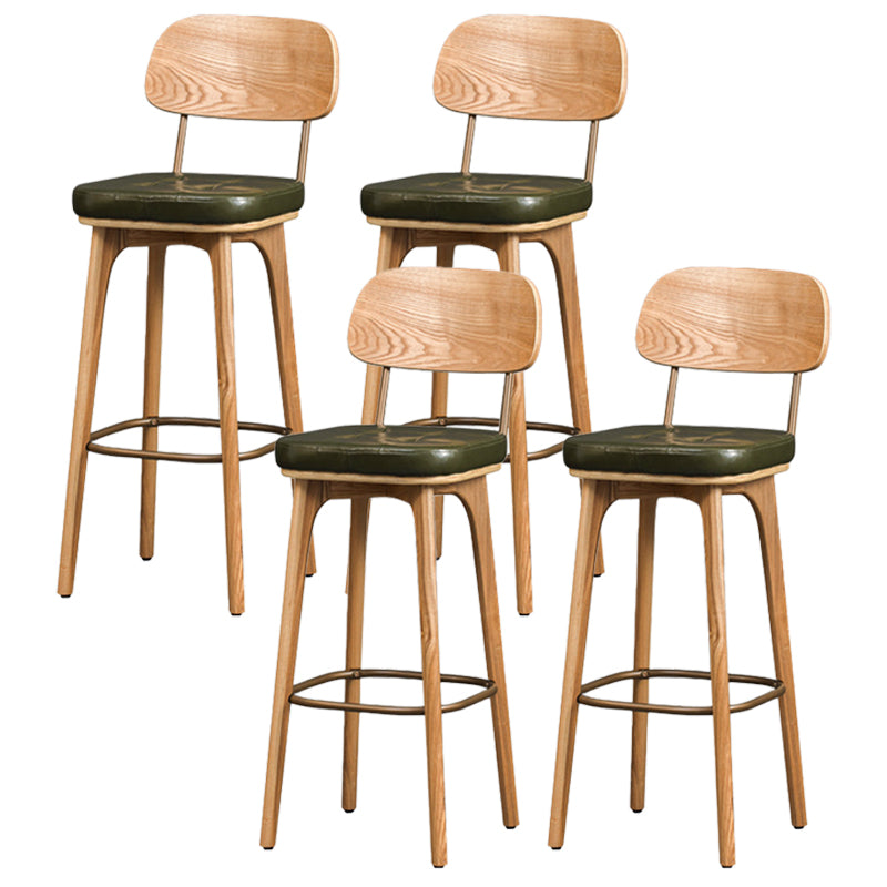 Industrial Style Armless Barstool Leather 30-inch Seat Height Counter Stools
