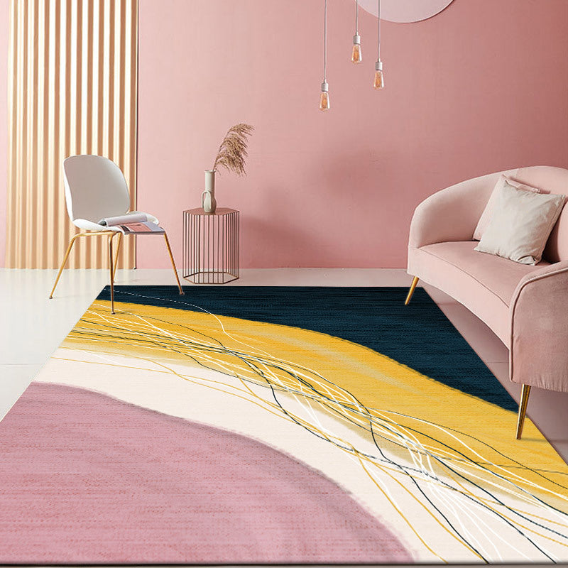 Creative Nordic Living Room Rug Colorful Indoor Rug Non-Slip Backing Area Carpet