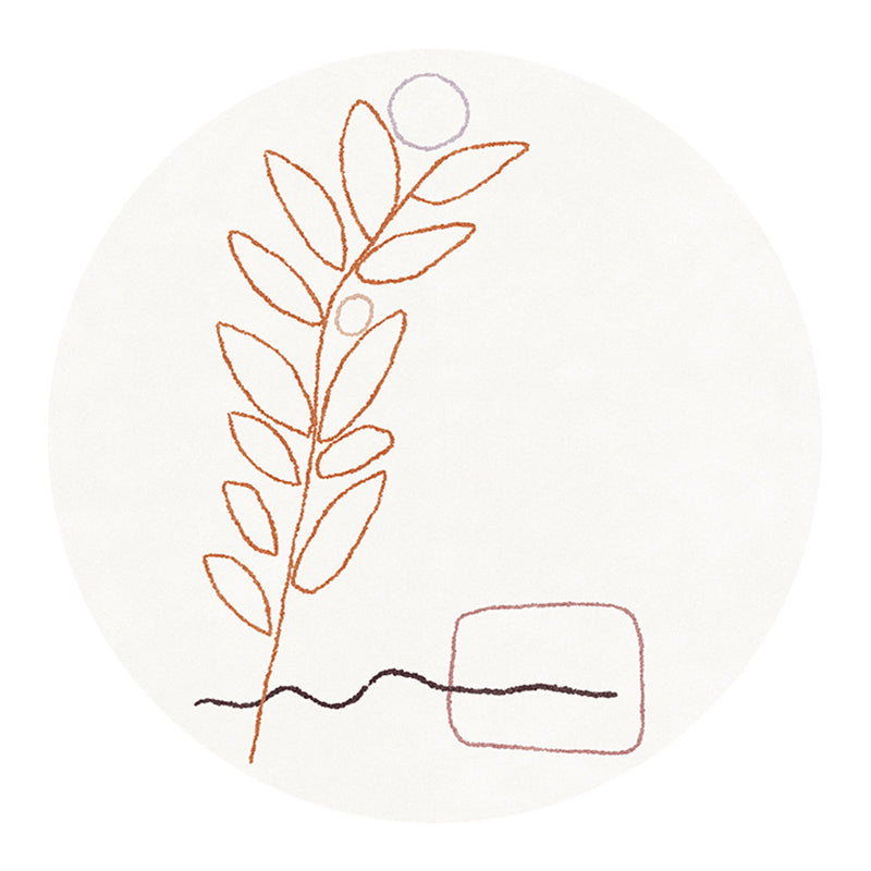 Simple Abstract Line Round Rug Machine Washable Area Carpet for Living Room Rug