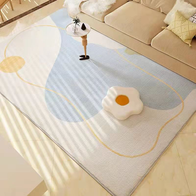 Nordic Color Block Lines Area Rug Indoor Carpet Stain Resistant Rug for Home Decoration
