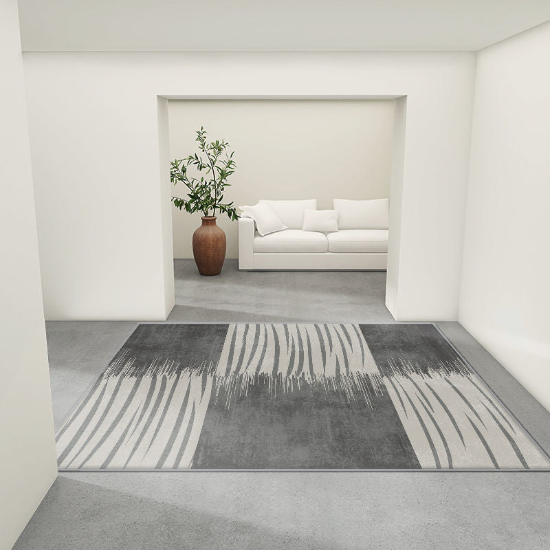 Area Rug Creative Minimalist Carpet Polyester Anti-Slip Backing Rug for Living Room