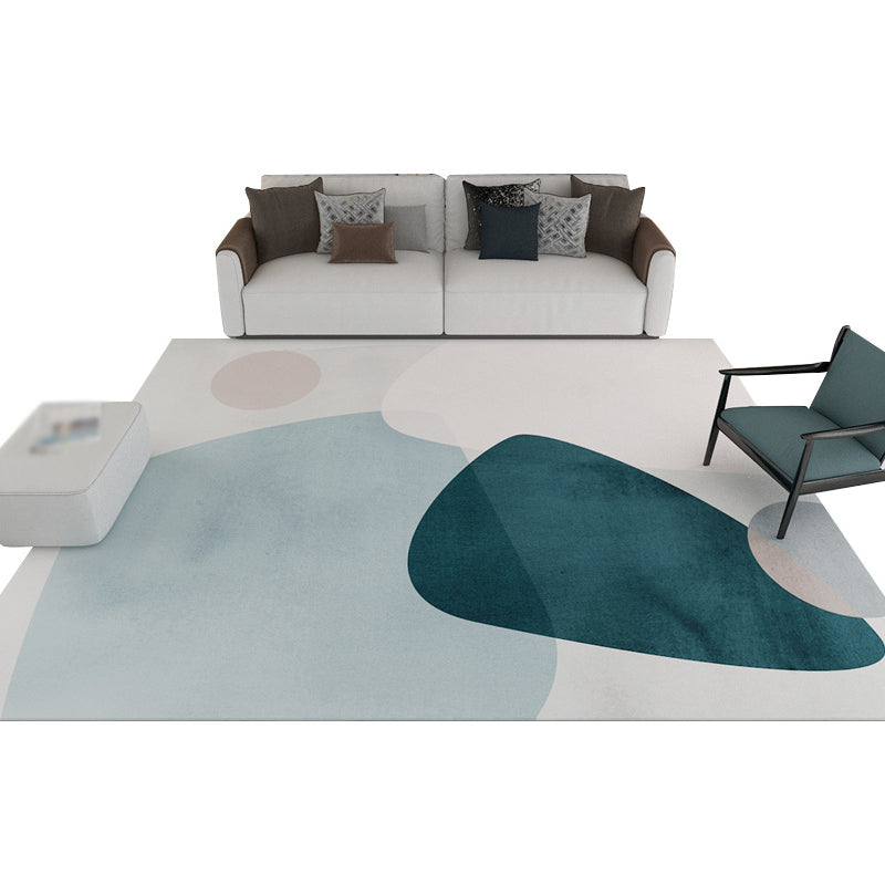 Light Gray Nordic Rug Polyester Color Piece Rug Washable Rug for Living Room