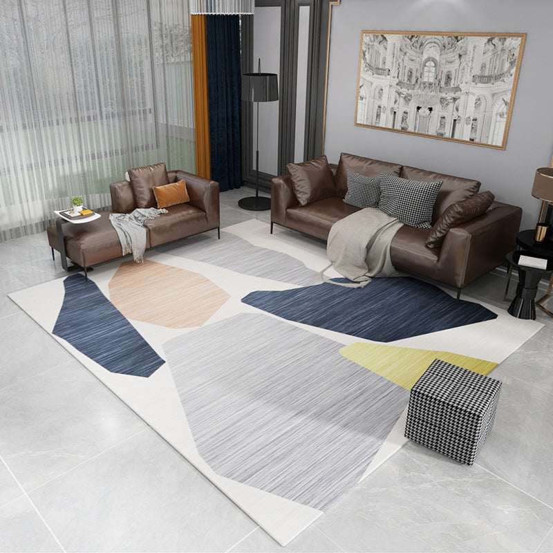 Light Gray Nordic Rug Polyester Color Piece Rug Washable Rug for Living Room