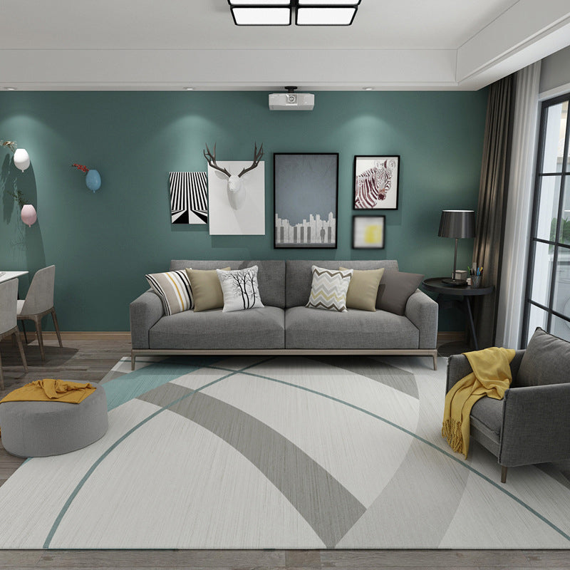 Light Yellow Casual Carpet Polyester Graphic Carpet Washable Carpet for Living Room