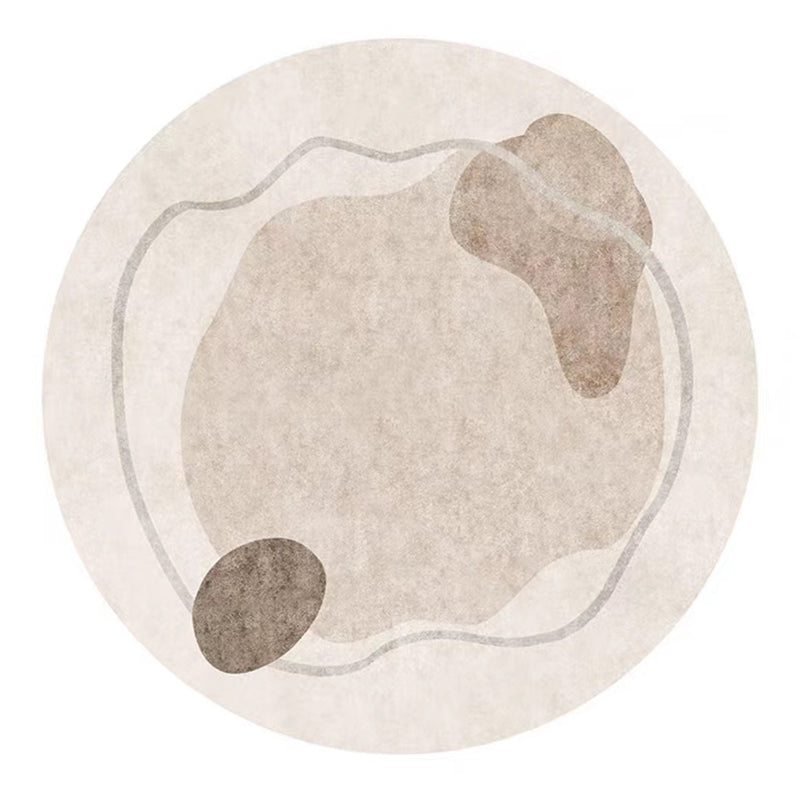 Light Brown Modern Rug Polyester Color Block Rug Washable Rug for Living Room