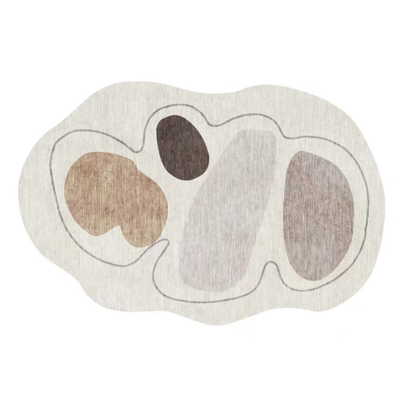 Light Brown Casual Rug Polyester Novelty Rug Washable Rug for Living Room