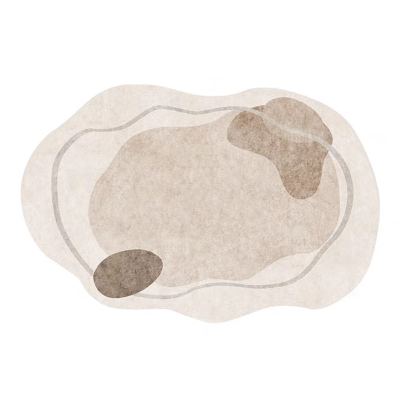 Light Brown Casual Rug Polyester Novelty Rug Washable Rug for Living Room