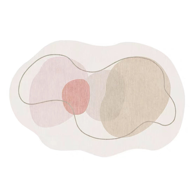 Light Brown Casual Rug Polyester Novelty Rug Washable Rug for Living Room