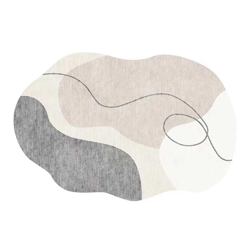 Light Brown Casual Rug Polyester Novelty Rug Washable Rug for Living Room