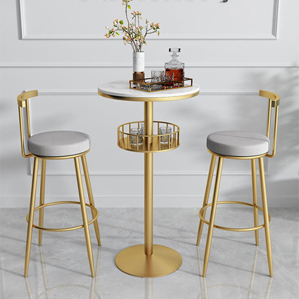 Nordic Artificial Marble Bar Table 42-inch Height Metal Base Bistro Table