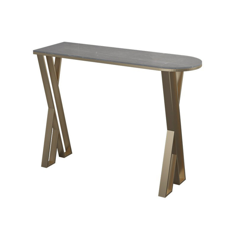 42-inch Height Cocktail Bar Table Glam Style Gold Frame Bar Table for Indoor