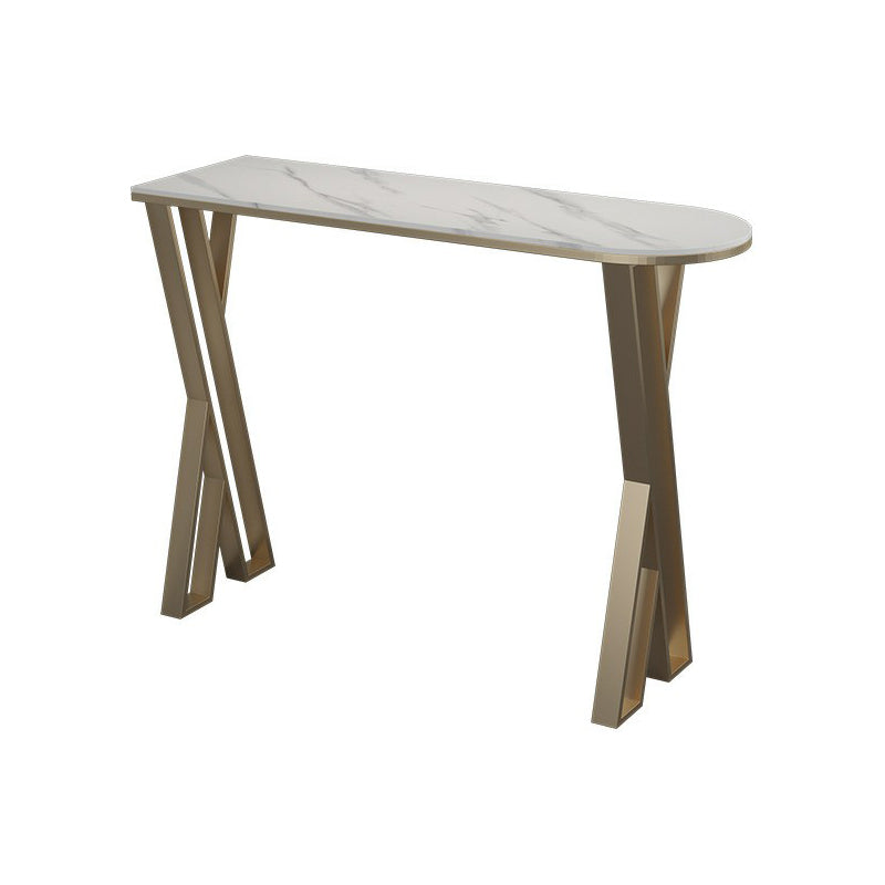 42-inch Height Cocktail Bar Table Glam Style Gold Frame Bar Table for Indoor