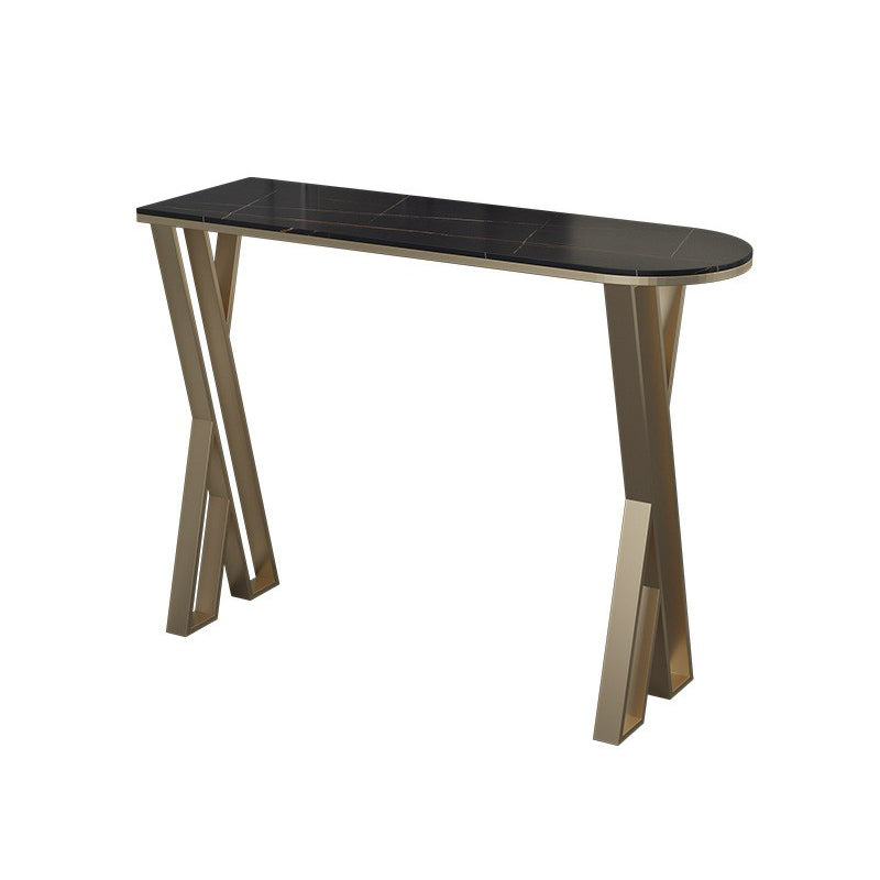 42-inch Height Cocktail Bar Table Glam Style Gold Frame Bar Table for Indoor