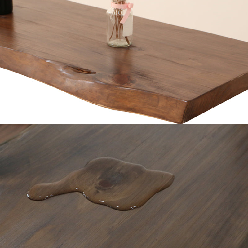 Contemporary Bar Dining Table Indoor Rectangle Wood Bar Table Sled Base in Brown