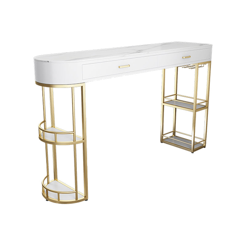 Living Room Pub Bar Table Contemporary Sled Storage Counter Wine Table