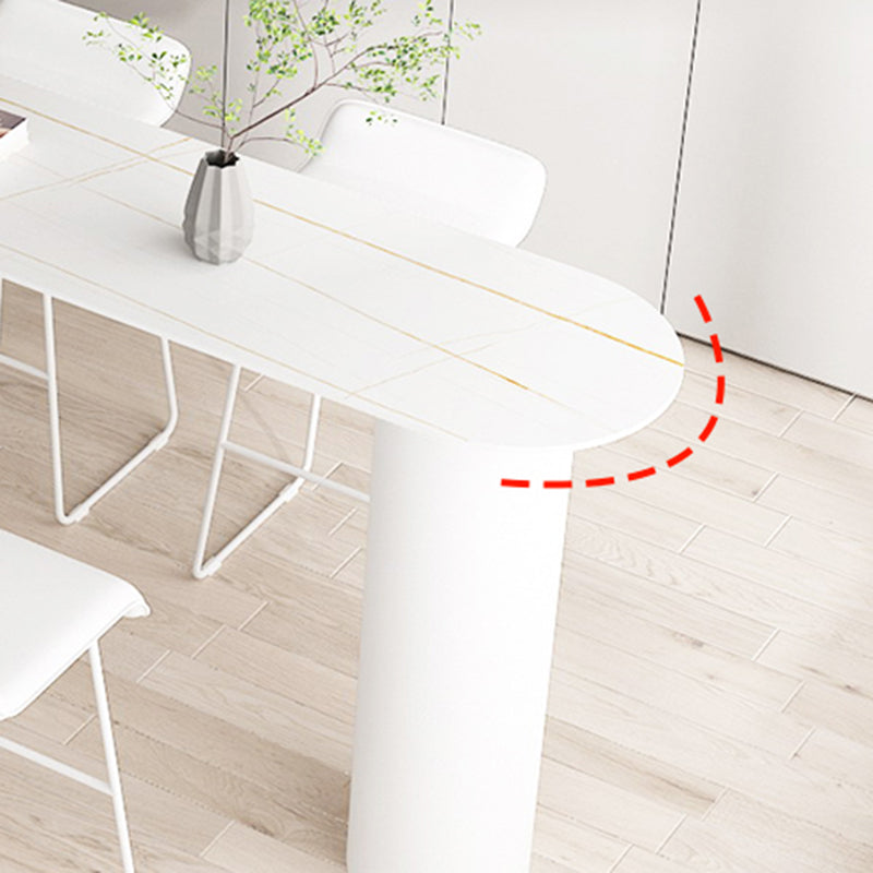 Stone Modern Indoor Bistro Bar Table Double Pedestal Bar Height Cocktail Table