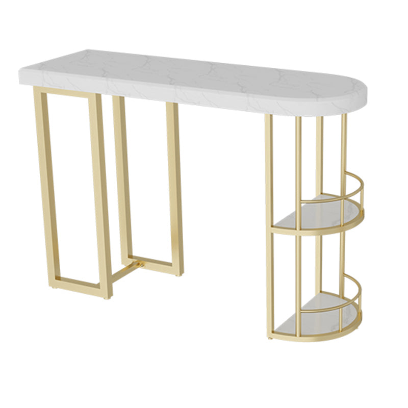 Marble Stone Indoor White Bistro Bar Table Storage Fixed Table Modern Counter Wine Table