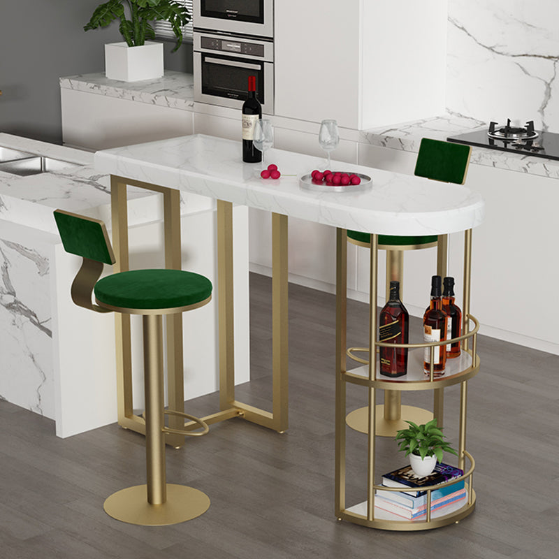 Marble Stone Indoor White Bistro Bar Table Storage Fixed Table Modern Counter Wine Table