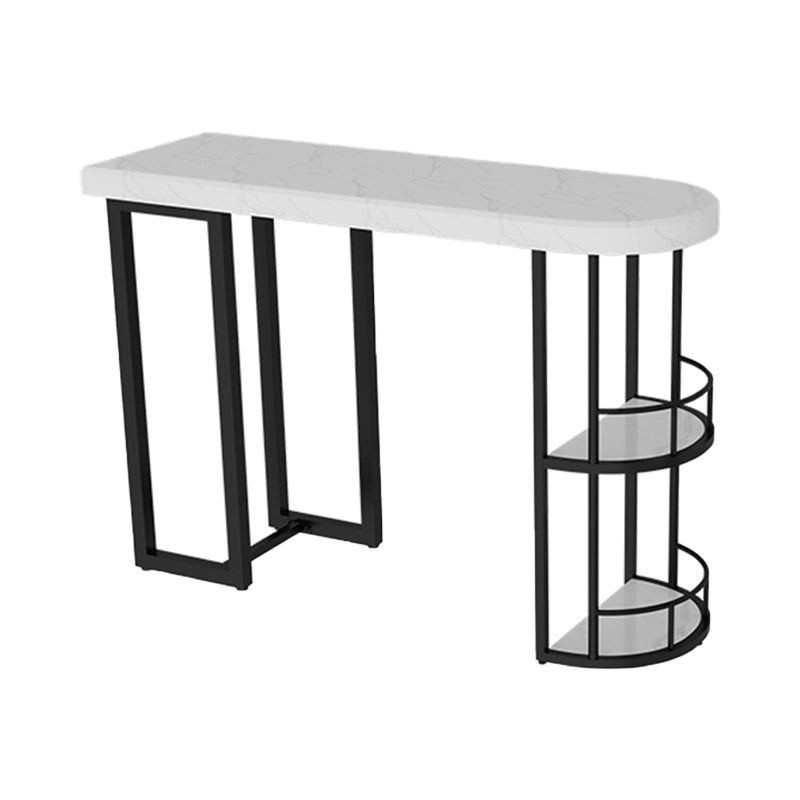 Marble Stone Indoor White Bistro Bar Table Storage Fixed Table Modern Counter Wine Table