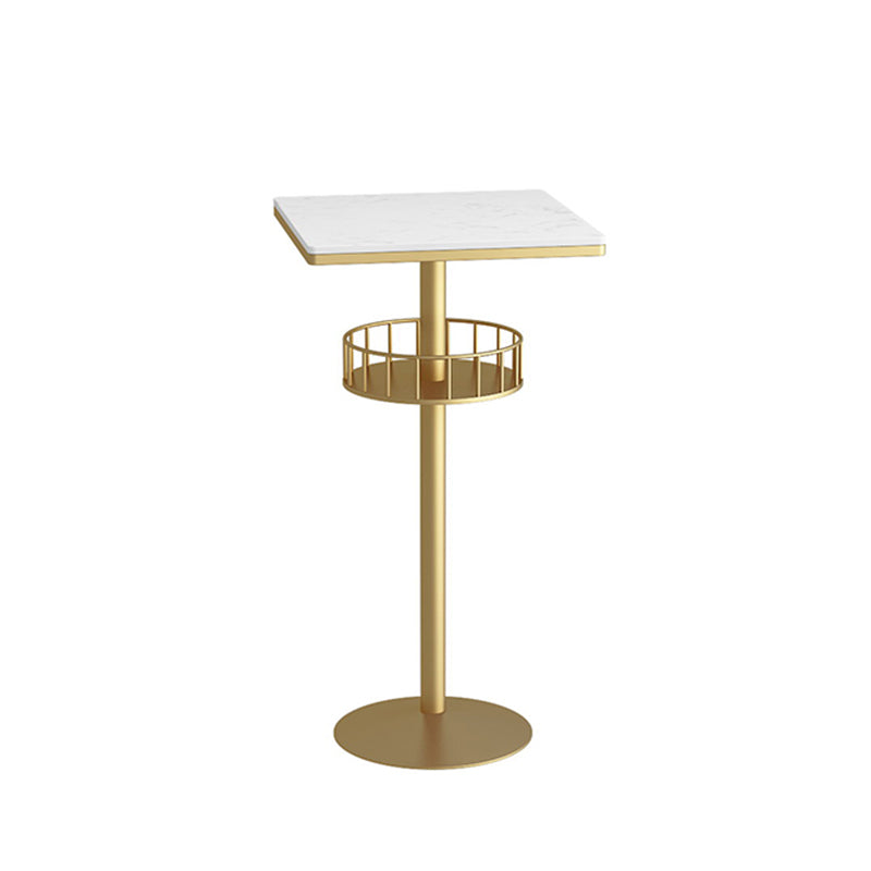 Contemporary Marble Pedestal Pub Bar Table Balcony Event and Cocktail Table with Storage