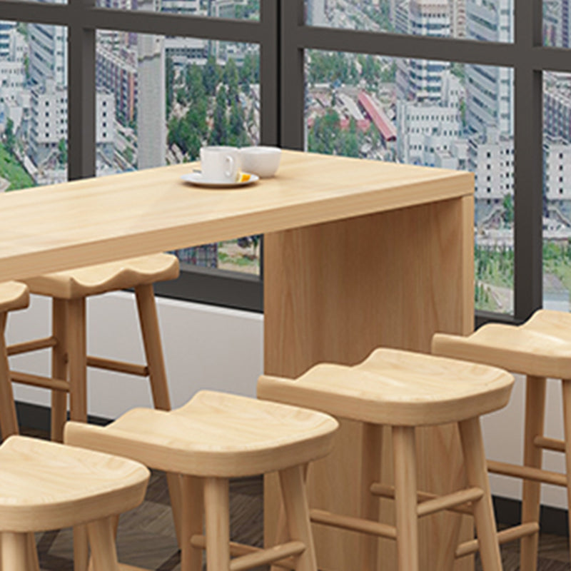 Wood Indoor Bistro Bar Height Cocktail Table Double Pedestal Counter Table