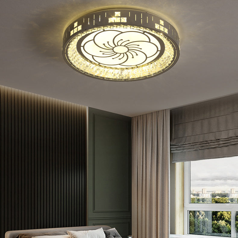 Modern Flush Mounted Ceiling Lights Crystal LED Ceiling Mount Lighting for Living Room