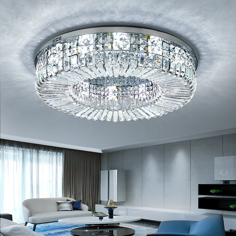 Round Ceiling Mounted Lights Simplicity LED Crystal Flush Mount Ceiling Lamp