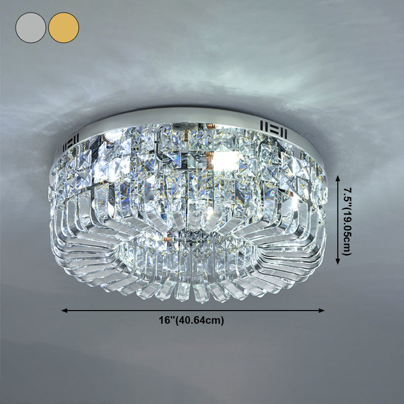 Round Ceiling Mounted Lights Simplicity LED Crystal Flush Mount Ceiling Lamp