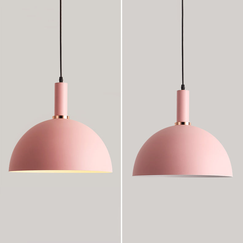Pendant de style nordique Macaron Light Metal 1 lumière suspendue Lumière pour le chevet