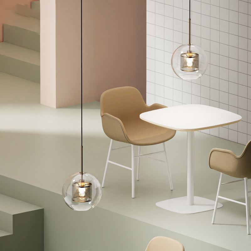 1 lampe suspendue en verre léger métal géométrique suspendu pendant léger en clair