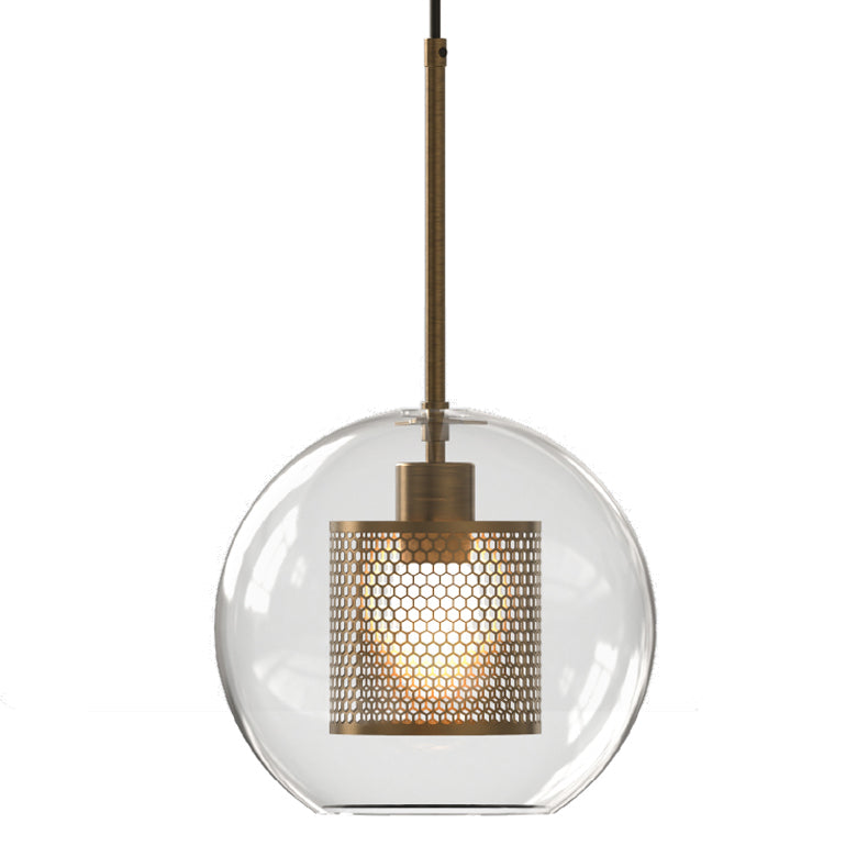 1 lampe suspendue en verre léger métal géométrique suspendu pendant léger en clair