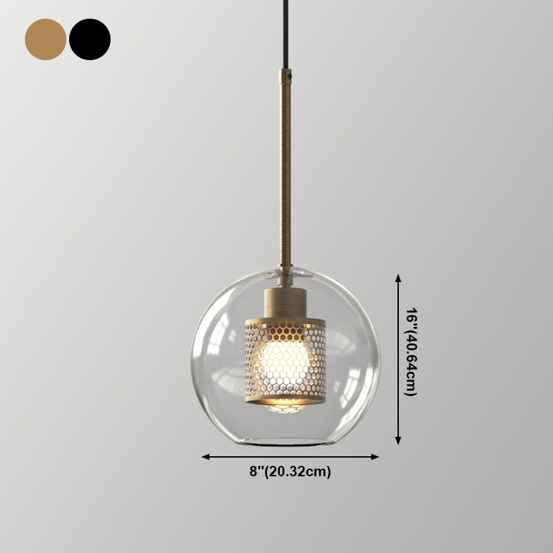 1 lampe suspendue en verre léger métal géométrique suspendu pendant léger en clair