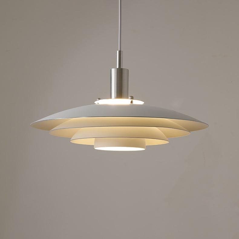 Pendentif LED de style moderne Lumière blanche en métal blanc suspendu pour salle à manger