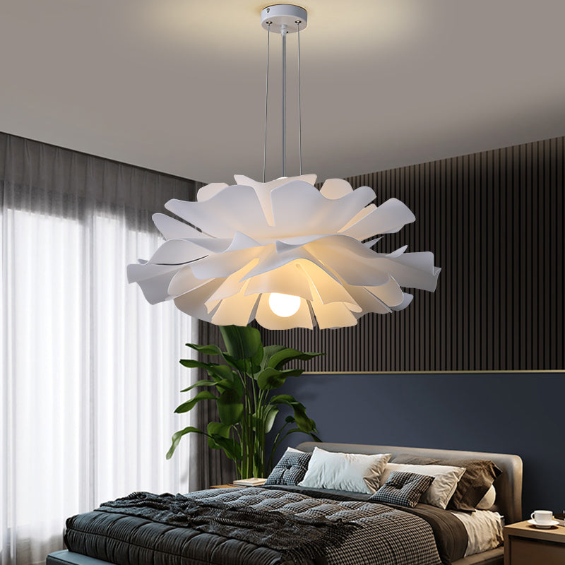2-Light Pendant Lighting Modern Style White Lotus Shape Suspension Lighting