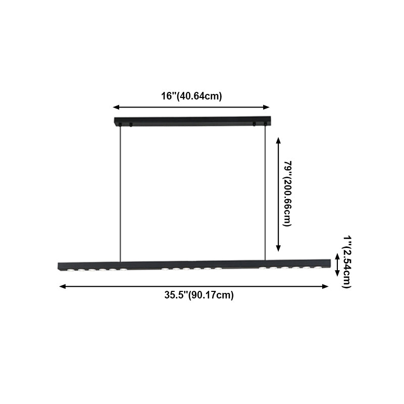 Lumière de lustre à bande longue à bande passante moderne pour salle à manger de cuisine