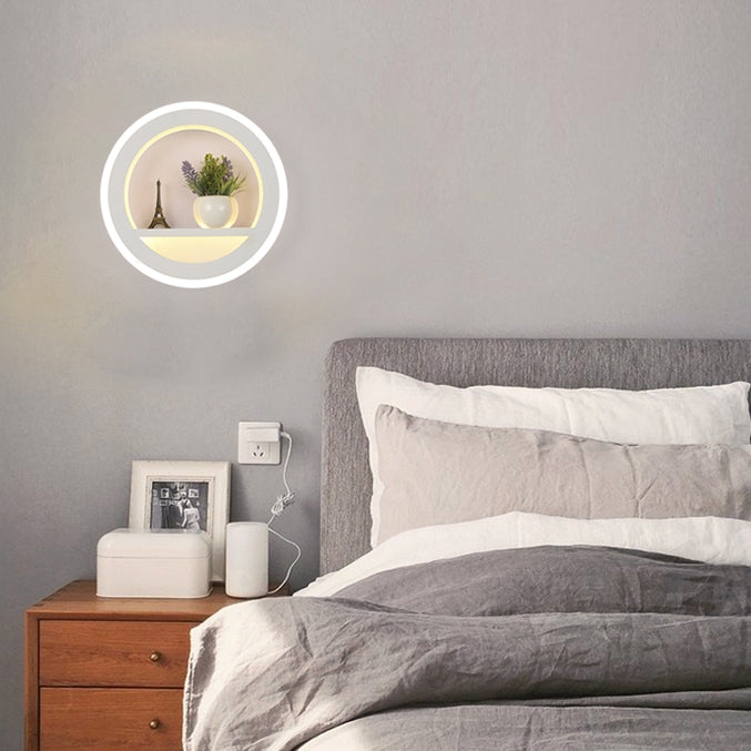 Modern Red Red Red Round Househole Splockure Luz de pared simple para sala de estar de dormitorio