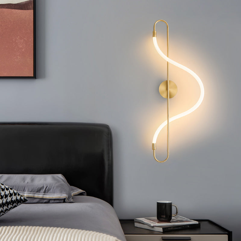 Luz de pared lineal metálica moderna Luz de pared creativa de pared de iluminación para sala de estar para sala de estar
