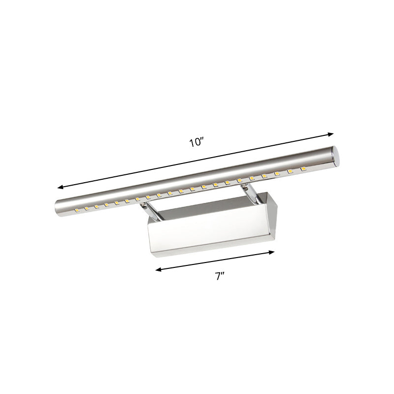 Moderner Stil Zylinder Waschtisch Wandleuchte Metallic 10 "/16" W LED -Badezimmer Wandmontagelampe in Chrom, warm/weißes Licht