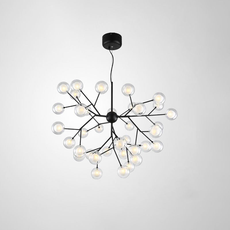Minimalist Molecule Chandelier Double Glass Living Room Suspension Lighting Fixture