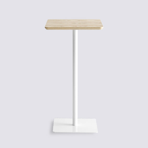 Industrial Solid Wood Bar Dining Table Steel Single Pedestal Bistro Table Fixed Table