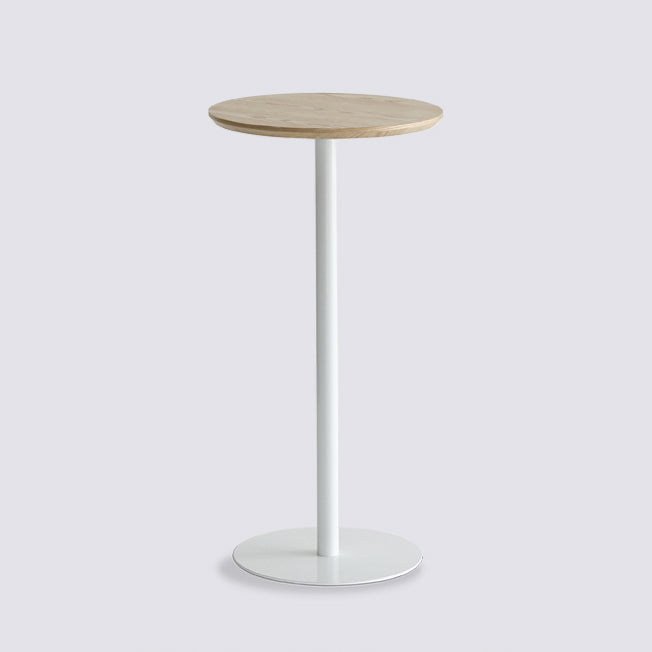 Industrial Solid Wood Bar Dining Table Steel Single Pedestal Bistro Table Fixed Table