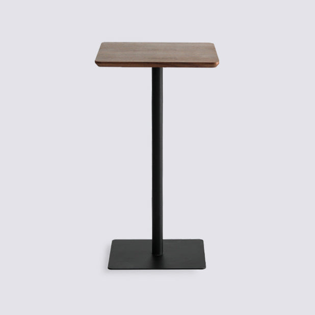 Industrial Solid Wood Bar Dining Table Steel Single Pedestal Bistro Table Fixed Table
