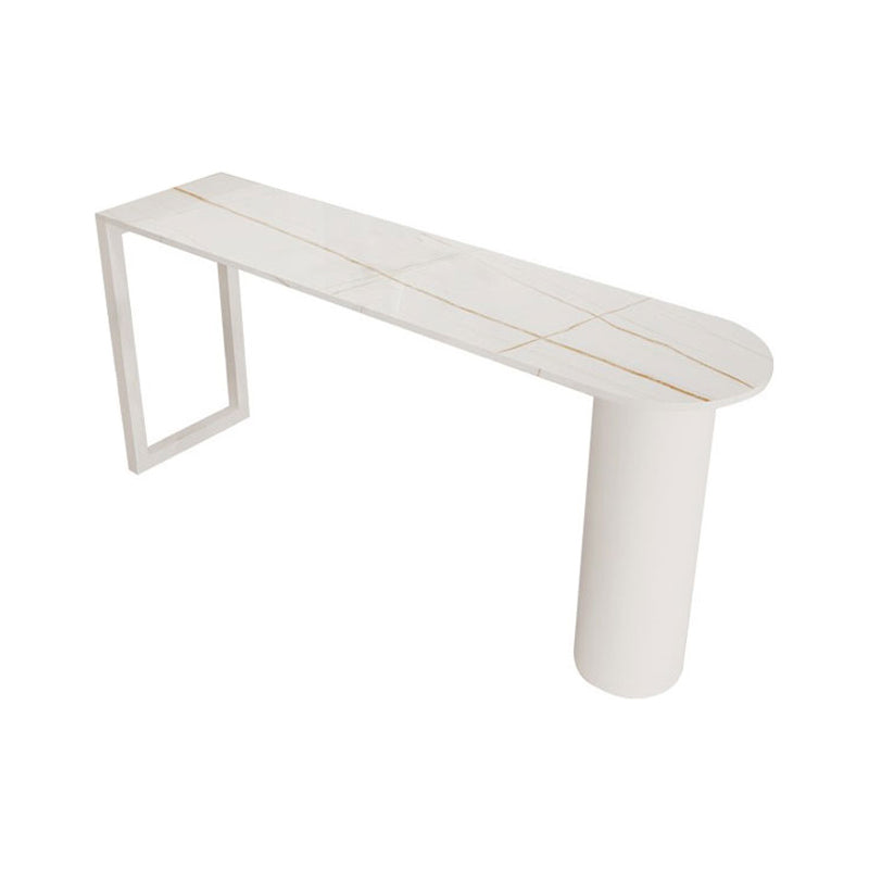 Glam Style 41.3"H Bar Table Faux Marble White Top Specialty Bistro Table for Living Room