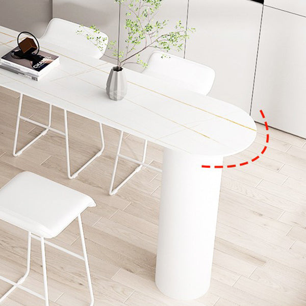 Glam Style 41.3"H Bar Table Faux Marble White Top Specialty Bistro Table for Living Room