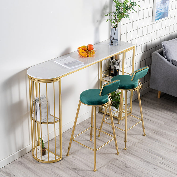 Marble Top Cocktail Bar Table Nordic 42-inch Height Storage Table for Living Room