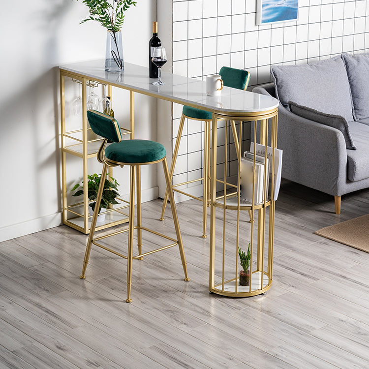 Marble Top Cocktail Bar Table Nordic 42-inch Height Storage Table for Living Room