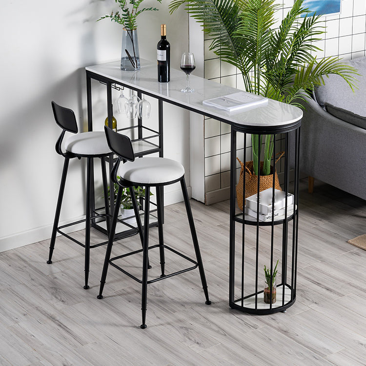 Marble Top Cocktail Bar Table Nordic 42-inch Height Storage Table for Living Room