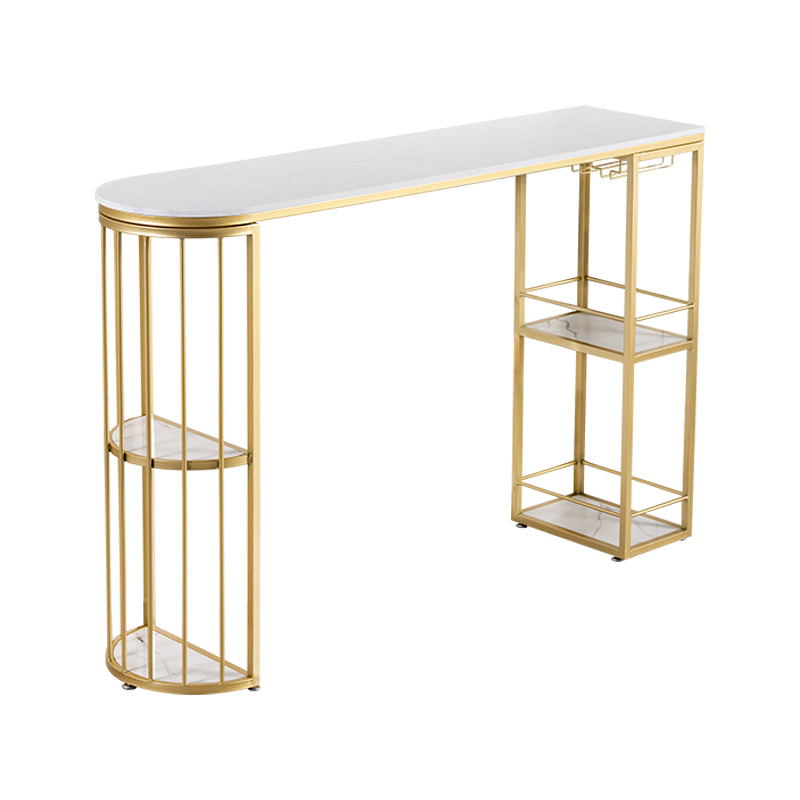 Marble Top Cocktail Bar Table Nordic 42-inch Height Storage Table for Living Room